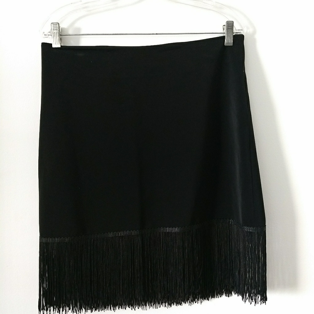 White house black market fringe mini skirt